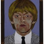 郑维 死去的摇滚乐手-Brian Jones  木刻和丙烯颜料   44×36cm