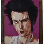 郑维 死去的摇滚乐手-Sid Vicious 木刻和综合材料  44×36cm