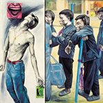 民工潮.城市人.进城的人  油画 碳铅笔 胶180x180cm  1994