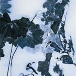 Bada Shanren   Lotus and Blue Bird Oil on Canvas  350x210cm  2006