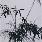 李鳝 风竹 布面油画  350x120cm  2006