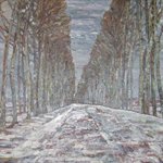 chenweiming-Snowy Road Oil on Canvas 130x97cm 1993