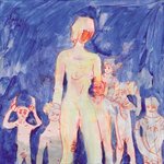 温凌    蓝色背景的女孩和一群小孩    布面油画    50x50cm    2007
