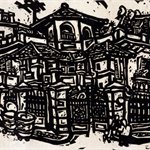 Song Yongping--Tianjin impression_old building-1983-39.6x54.3cm-woodcuts