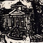 Song Yongping-Tianjin impression_campuse-1983-39x54.5cm-woodcuts