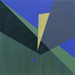 余晓 三角形乘3 蓝Triangle by three Blue 100x100cm 布面丙烯 2015