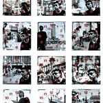 旁观者 Bystander  黑白摄影钟表装置12幅 Black and White photographs Clock Installation 12pcs 25x25cm 1995