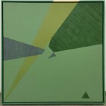 余晓 三角形乘3的粉绿 The Pinkgreen of Triangle By 3   104x104cm 布面丙烯 2016