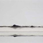Transformation of Mountain and Water in Landscape  Iced Ink  Raw Xuan paper  Mirror-surface Exarchival inkjet print 495x87x120cm 2011