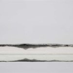 Transformation of Mountain and Water in Landscape  Iced Ink  Raw Xuan paper  Mirror-surface Exarchival inkjet print 495x87x120cm 2011